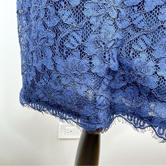 Diane Von Furstenberg Zarita Lace Mini Dress in Navy‎ Blue Size 10 - Picture 7 of 14